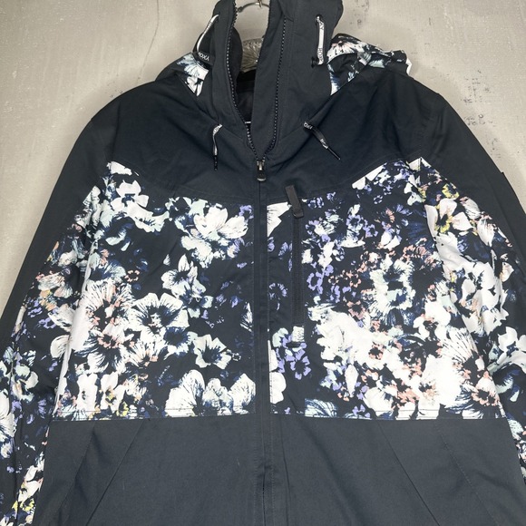 Women's ROXY Presence True Black FlowersParka Insulated Snow Jacket Coat | Sz: M - Picture 6 of 16